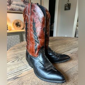 Women’s Black and Brown Cowboy Boots